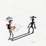 BLUTCH - Les Indomptés - Hommage à Lucky Luke - dessin original de quatrième de couverture 12 – Image 3