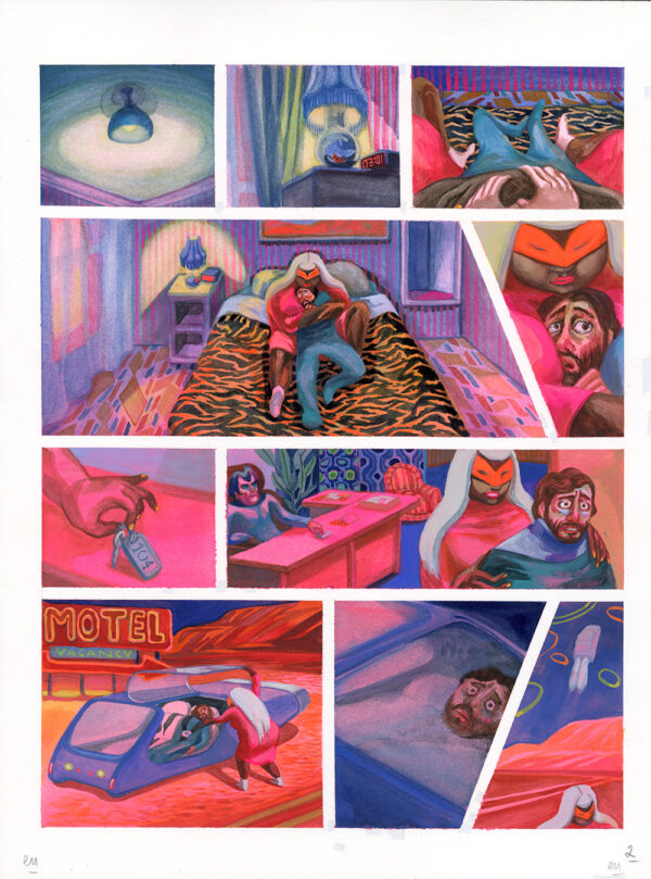 ELENE USDIN - Nightmare motel - planche originale 2