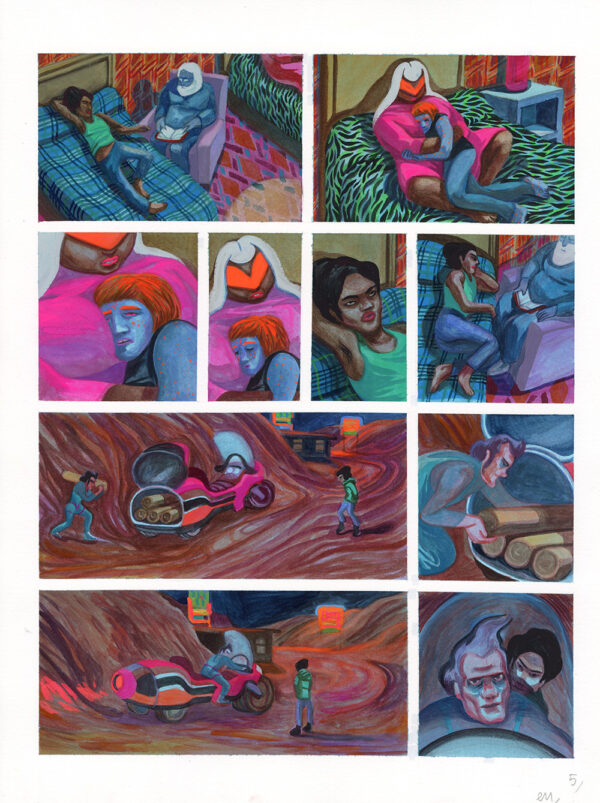 ELENE USDIN - Nightmare motel - planche originale 5