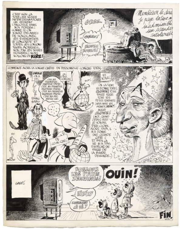 JEAN GIRAUD - Intermède théâtral, sur un scénario de Gotlib - planche originale finale