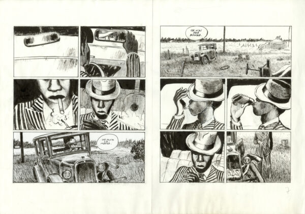 Frantz Duchazeau – Les derniers jours de Robert Johnson – Double planche originale 06-07