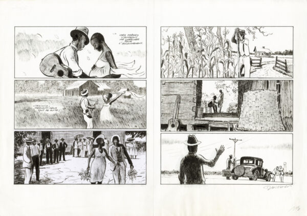 Frantz Duchazeau – Les derniers jours de Robert Johnson – Double planche originale 114-115