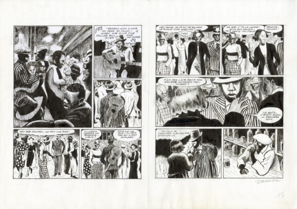 Frantz Duchazeau – Les derniers jours de Robert Johnson – Double planche originale 14-15