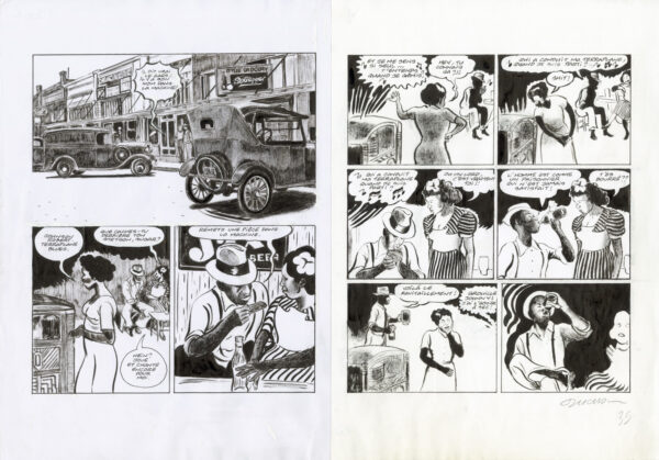 Frantz Duchazeau – Les derniers jours de Robert Johnson – Double planche originale 34-35