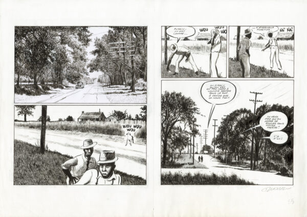 Frantz Duchazeau – Les derniers jours de Robert Johnson – Double planche originale 54-55