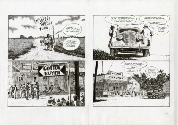 Frantz Duchazeau – Les derniers jours de Robert Johnson – Double planche originale 60-61