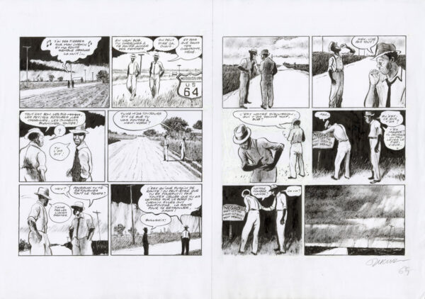 Frantz Duchazeau – Les derniers jours de Robert Johnson – Double planche originale 64-65