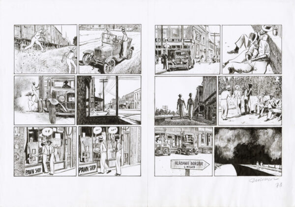 Frantz Duchazeau – Les derniers jours de Robert Johnson – Double planche originale 70-71