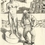 DAVID PRUDHOMME - Rébétissa  - Dessin original pour l’ex libris de la librairie Super Héros - R01