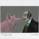 JEAN-MICHEL NICOLLET - AGATHA CHRISTIE  - Couverture originale de Cinq petits cochons