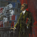 JEAN-MICHEL NICOLLET – Peinture originale de couverture de La bibliothèque chantante - Une aventure de Carnacki