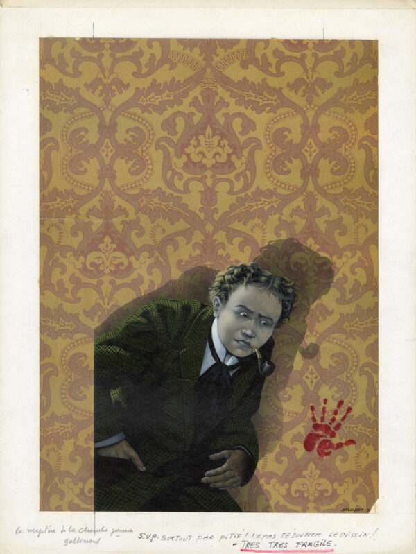 JEAN-MICHEL NICOLLET – Illustration originale de couverture du Mystère de la chambre jaune