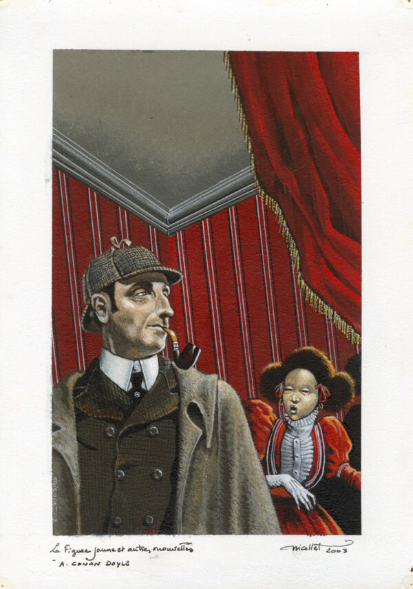 JEAN-MICHEL NICOLLET – SHERLOCK HOLMES – Couverture originale de La figure jaune et autres nouvelles