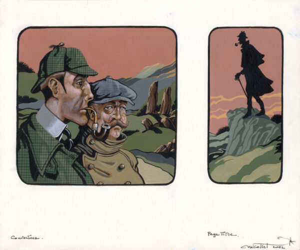 JEAN-MICHEL NICOLLET – SHERLOCK HOLMES – Chien des Baskerville – Gallimard 2002 – Illustration originale de couverture