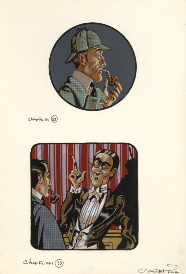 JEAN-MICHEL NICOLLET – SHERLOCK HOLMES – Chien des Baskerville – Gallimard 2002 – Illustrations originales pages 152 et 155