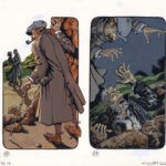JEAN-MICHEL NICOLLET – SHERLOCK HOLMES – Chien des Baskerville – Gallimard 2002 – Illustrations originales pages 101 et 112
