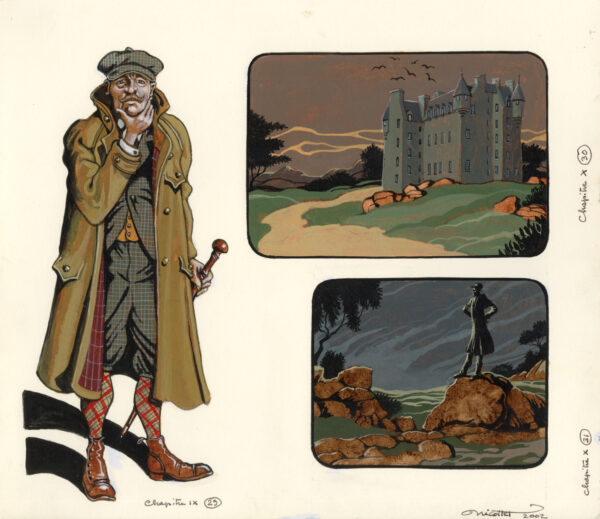 JEAN-MICHEL NICOLLET – SHERLOCK HOLMES – Chien des Baskerville – Gallimard 2002 – Illustrations originales pages 110, 115 et 121