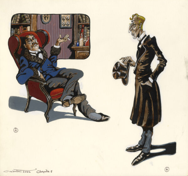 JEAN-MICHEL NICOLLET – SHERLOCK HOLMES – Chien des Baskerville – Gallimard 2002 – Illustrations originales pages 11 et 15