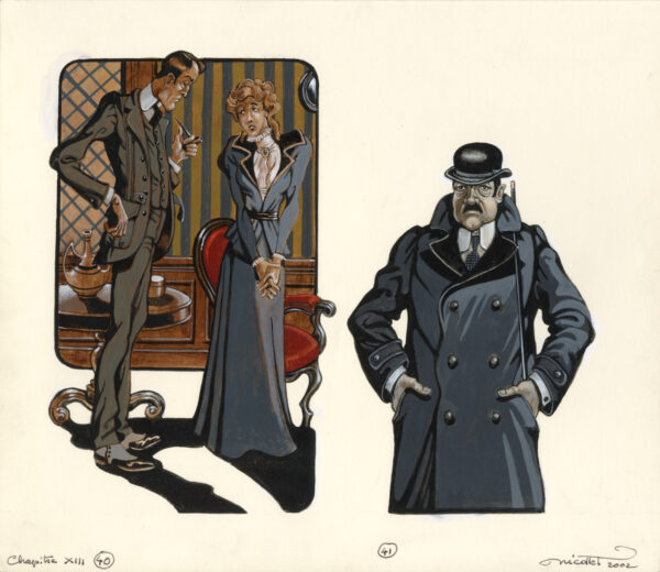 JEAN-MICHEL NICOLLET – SHERLOCK HOLMES – Chien des Baskerville – Gallimard 2002 – Illustrations originales pages 164 et 166