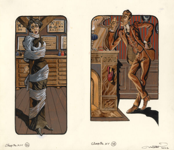 JEAN-MICHEL NICOLLET – SHERLOCK HOLMES – Chien des Baskerville – Gallimard 2002 – Illustrations originales pages 175 et 181