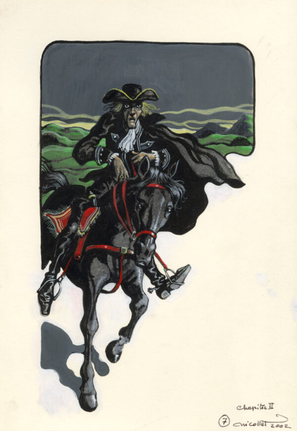 JEAN-MICHEL NICOLLET – SHERLOCK HOLMES – Chien des Baskerville – Gallimard 2002 – Illustration originale page 20