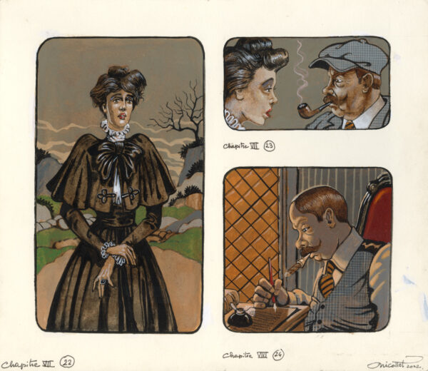 JEAN-MICHEL NICOLLET – SHERLOCK HOLMES – Chien des Baskerville – Gallimard 2002 – Illustrations originales pages 83, 84 et 91