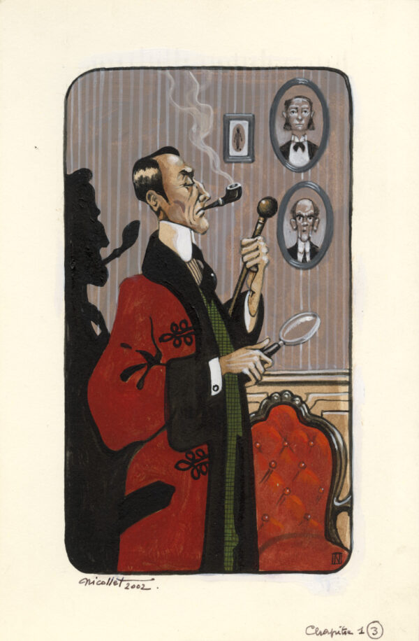 JEAN-MICHEL NICOLLET – SHERLOCK HOLMES – Chien des Baskerville – Gallimard 2002 – Illustration originale page 8