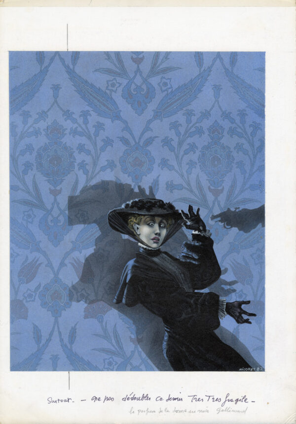 JEAN-MICHEL NICOLLET – Illustration originale de couverture du Parfum de la dame en noir