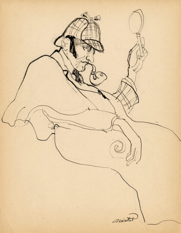 JEAN-MICHEL NICOLLET – SHERLOCK HOLMES – Dessin original préparatoire - R03