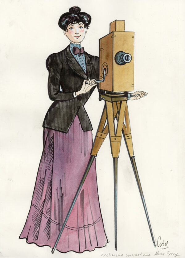 CATEL – ALICE GUY - Dessin original de recherche pour la couverture - R02