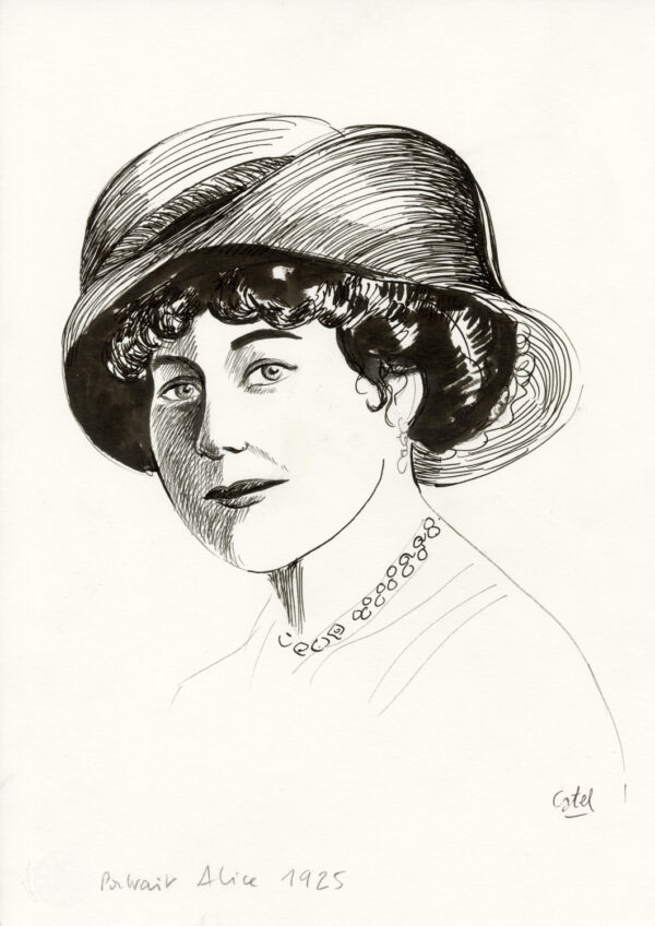 CATEL – ALICE GUY - Dessin original pour documentaire Arte - R04