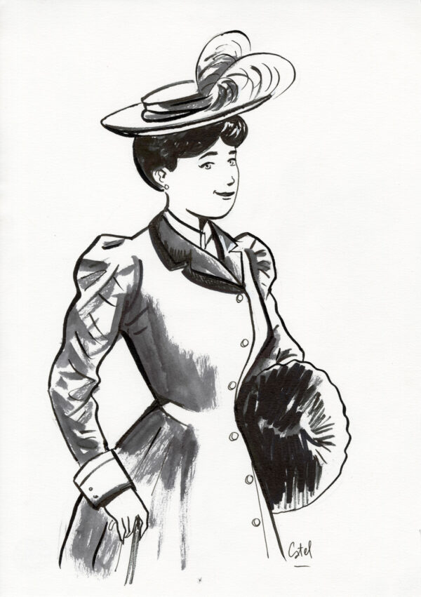 CATEL – ALICE GUY - Dessin original pour documentaire Arte - R05