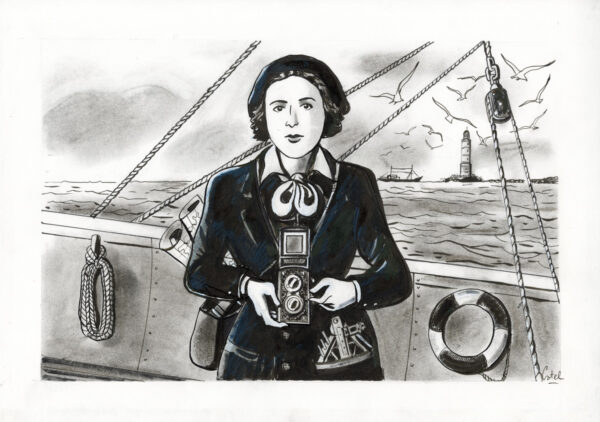 CATEL – ANITA CONTI - Dessin original pour une expo institutionnelle à Fécamp - R01