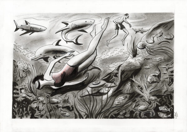 CATEL – ANITA CONTI - Dessin original pour une expo institutionnelle à Fécamp - R10