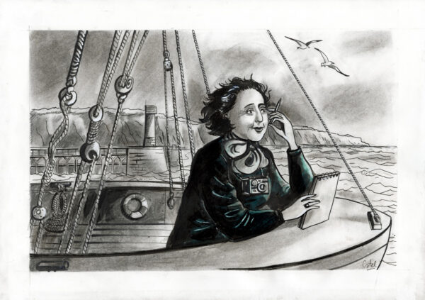 CATEL – ANITA CONTI - Dessin original pour une expo institutionnelle à Fécamp - R12