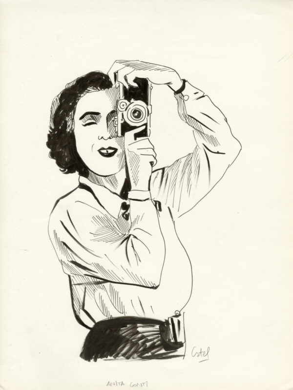 CATEL – ANITA CONTI - Dessin original pour une expo à la galerie Vu - R16