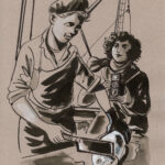 CATEL – ANITA CONTI - Dessin original pour une expo à la galerie Vu - R21