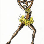 CATEL – JOSÉPHINE BAKER - Dessin original d'étude pour la couverture - R06