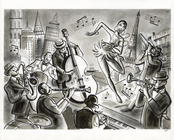 CATEL – JOSÉPHINE BAKER - Dessin original pour un texte d'Anne Goscinny - R12