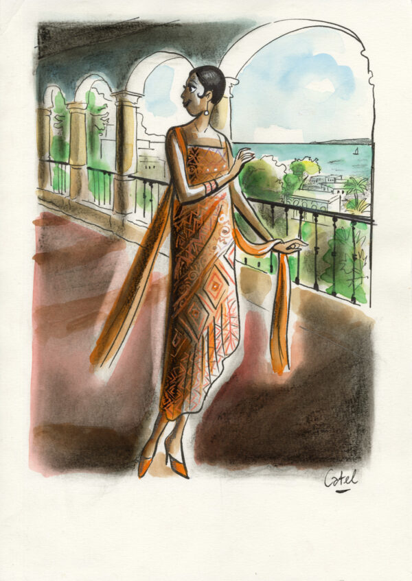 CATEL – JOSÉPHINE BAKER - Dessin original pour une expo institutionnelle - R13