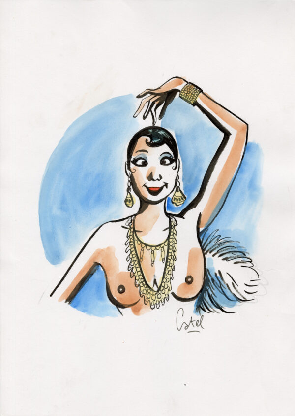 CATEL – JOSÉPHINE BAKER - Dessin original pour une expo institutionnelle - R14