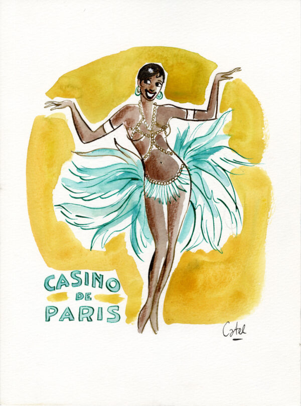 CATEL – JOSÉPHINE BAKER - Dessin original pour une expo institutionnelle - R15