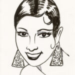 CATEL – JOSÉPHINE BAKER - Dessin original pour une expo institutionnelle - R16