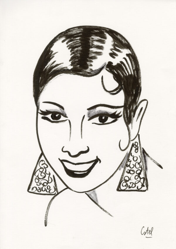 CATEL – JOSÉPHINE BAKER - Dessin original pour une expo institutionnelle - R16
