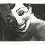 CATEL – JOSÉPHINE BAKER - Dessin original pour un clip de Magali Léger & Ensemble Contraste - R18