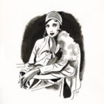 CATEL – JOSÉPHINE BAKER - Dessin original pour une expo institutionnelle à Deauville - R19