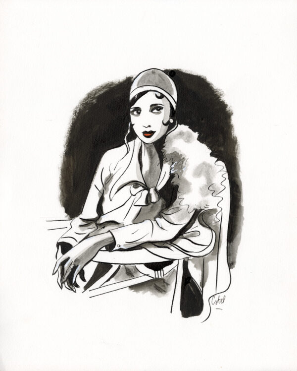 CATEL – JOSÉPHINE BAKER - Dessin original pour une expo institutionnelle à Deauville - R19