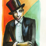 CATEL – JOSÉPHINE BAKER - Dessin original pour une expo institutionnelle à Toulouse - R20