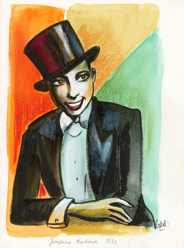 CATEL – JOSÉPHINE BAKER - Dessin original pour une expo institutionnelle à Toulouse - R20