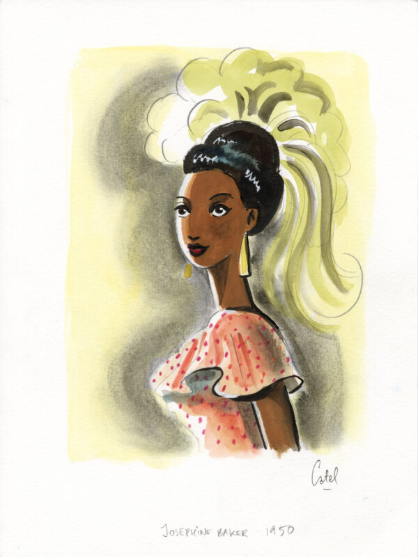 CATEL – JOSÉPHINE BAKER - Dessin original pour une expo institutionnelle à Toulouse - R22
